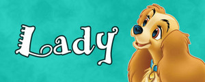  Walt ディズニー Character Banner - Lady