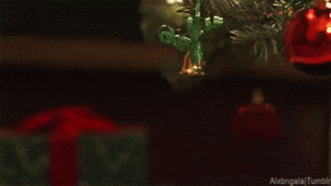 cat with Christmas bell (animated gif)