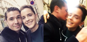  Emma with a người hâm mộ in Paris