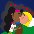 Esmeralda And Arthur Kiss On The Bed - disney-crossover fan art