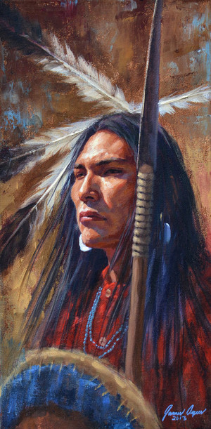  The Warrior's Gaze (Cheyenne Warrior) door James Ayers
