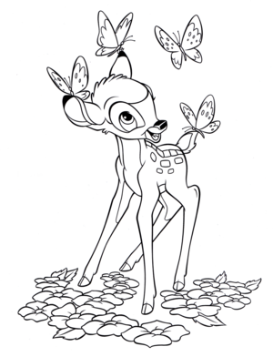  Walt डिज़्नी Coloring Pages - Bambi