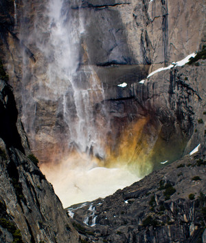 Yosemite Falls Rainbow in Winter