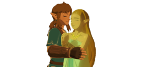 Link and Zelda Breath of the Wild in Love