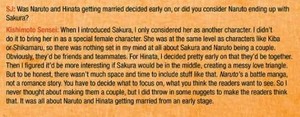  Masashi Kishimoto's interview about Naruto and Sakura