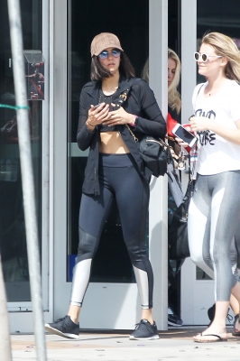 Nina Dobrev leaving the gym in Hollywood 