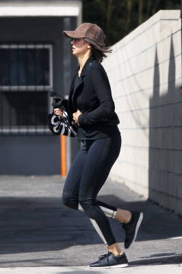Nina Dobrev leaving the gym in Hollywood 