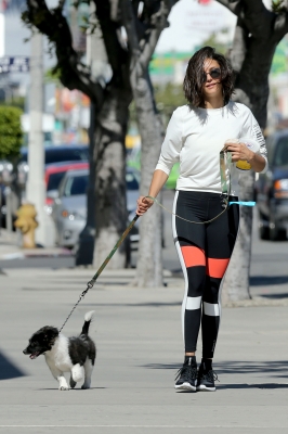  Nina Dobrev takes Maverick for a walk in West Hollywood