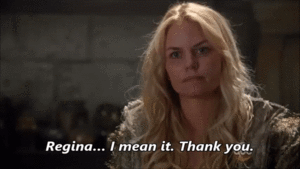  Emma thanking Regina for saving her life in Camelot
