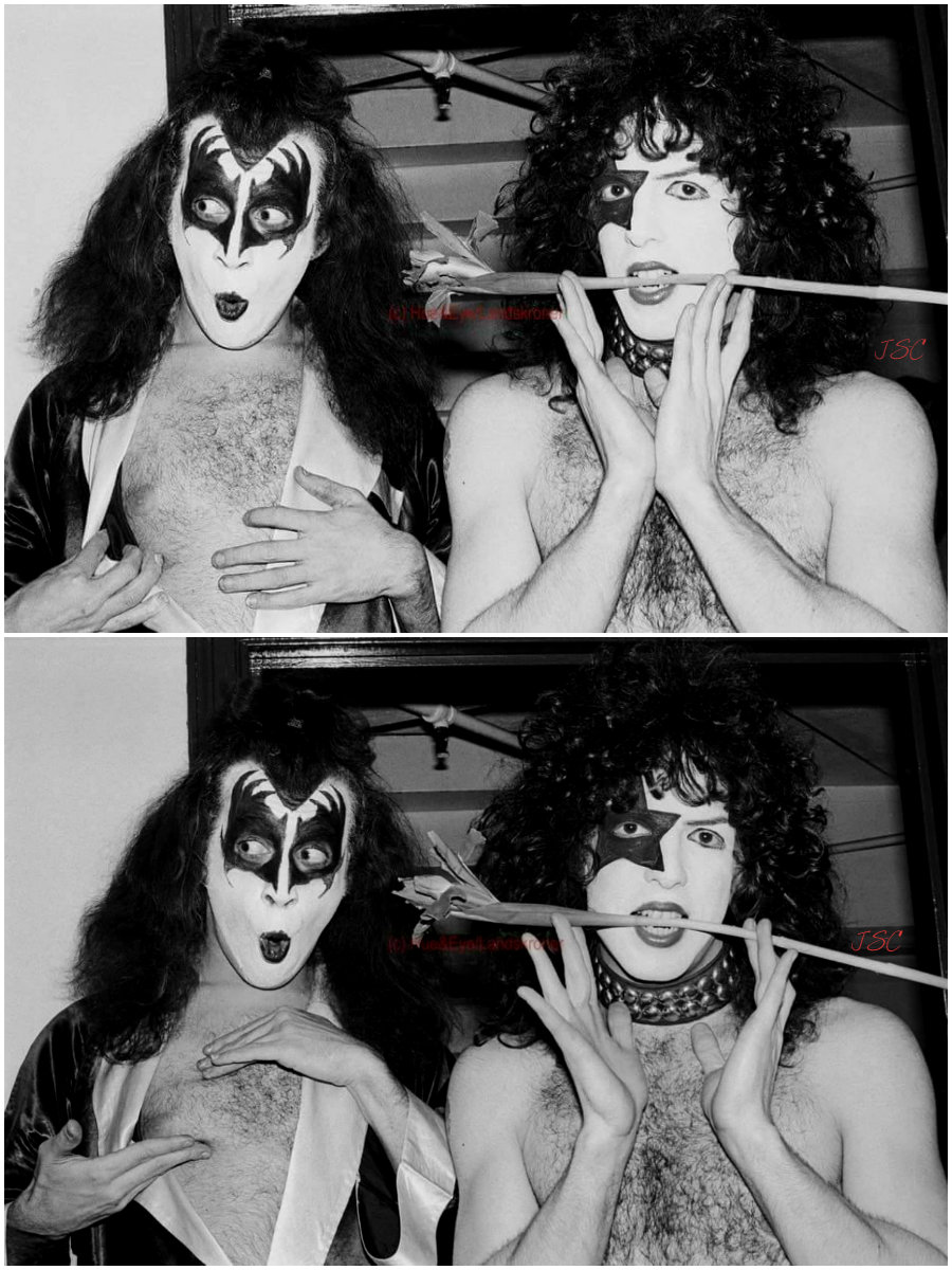 KISS Photo: Gene and Paul (NYC) March 21, 1975 Photo Michael Landskroner.