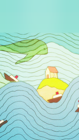  Ponyo on the Cliff দ্বারা the Sea Phone Background