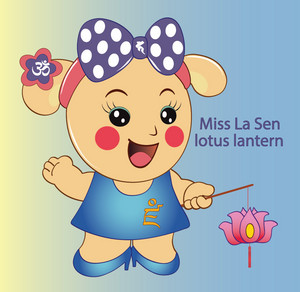 Miss La Sen holding lotus lantern