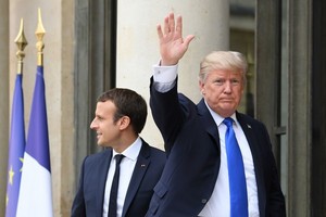 Trump with Macron at Elysee Palace - July 13, 2017