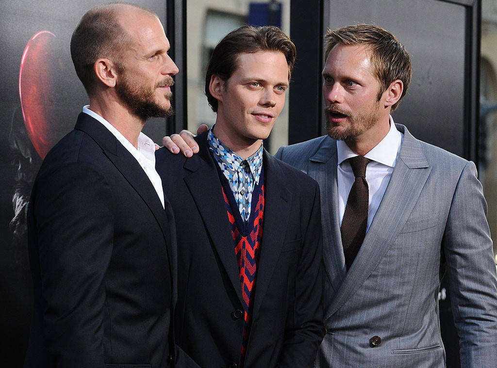 Photo of Alexander, Gustaf and Bill Skarsgård at It Movie Premiere for fans...
