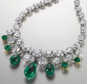 smaragd, emerald And Diamond halsketting, ketting