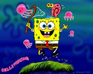  Spongebob and Gary kertas dinding