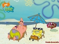 Spongebob and Patrick on a beach - patrick-star-spongebob photo