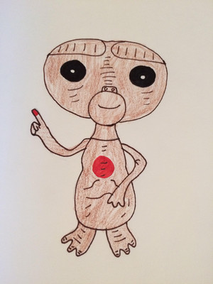 My drawing of E.T. the Extra-Terrestrial