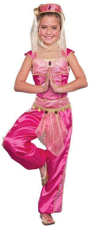  담홍색, 핑크 Genie Costume