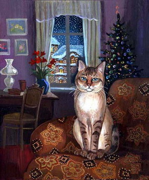  क्रिस्मस बिल्ली In Art 🎄