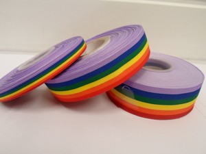  2 metres یا full roll 10mm 25mm 38mm قوس قزح ribbon gay pride stripe uk 1036 p