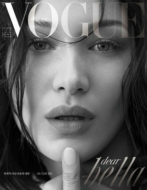  Bella Hadid covers the January 2018 issue of Vogue Korea
