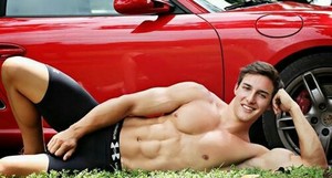 Just One Hot Boy Right Next To His Red Hot Car