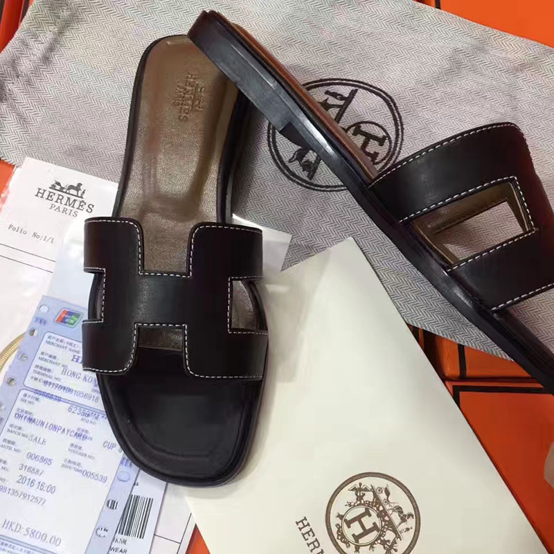 original sandal hermes slippers calfskin light black 3 - beltunion Photo  (40964546) - Fanpop