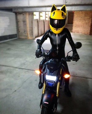  Celty Cosplay with my motorbike