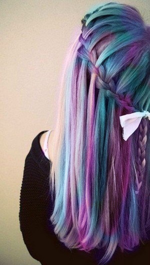  Waterfall braids look 10000x कूलर dyed with Manic Panic