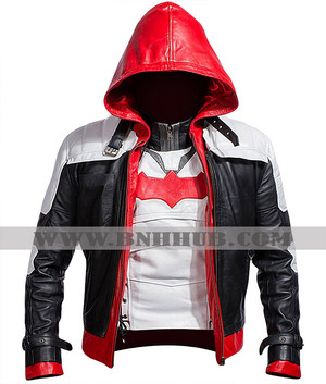  Batman Arkham Knight Red ڈاکو, ہڈ جیکٹ with Vest