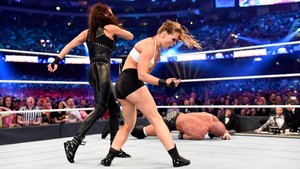 Wrestlemania 34 ~ Stephanie/Triple H vs Ronda/Kurt