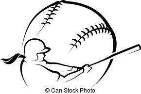  softball ubunifu 1 vector illustration of a softball and batter illustration csp11166720