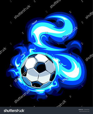  stock vector burning futebol ball on black background vector illustration 126944369