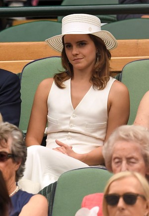 Emma Watson at Wimbledon in London [July 14, 2018]