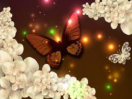  Glowing background with schmetterling