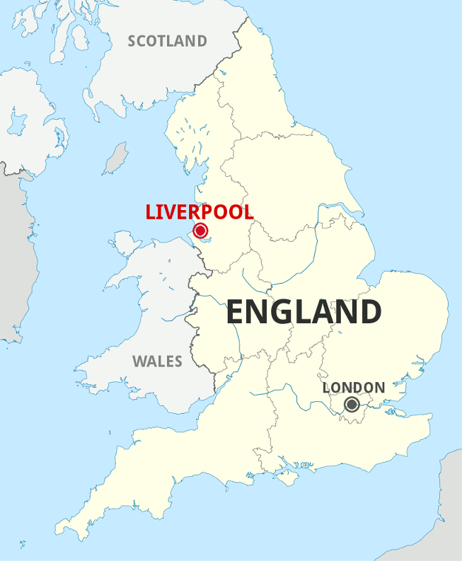 Liverpool On The Map Of England - Liverpool Fan Art (41420414) - Fanpop