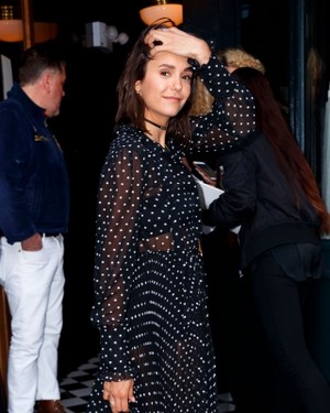  Nina Dobrev arriving at Dior Backstage Collection avondeten, diner in New York