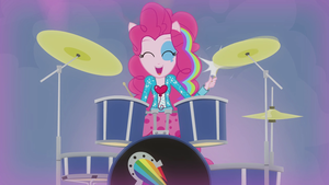  Pinkie rocking out on drums EG2