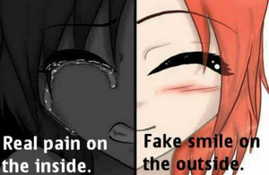  Real pain vs fake smile. This was me