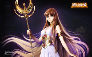  Saori/Athena achtergrond