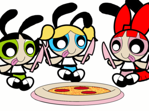  The Toonpuff Sisters and pizza