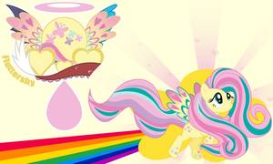fluttershy rainbow wall by evilarticfox d8bwbqg
