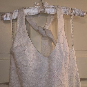  A Vintage White cocktail licou, halter Dress