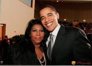 Aretha and President Obama 
