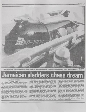 Article Pertaining To Jamaican Bobsled Team 