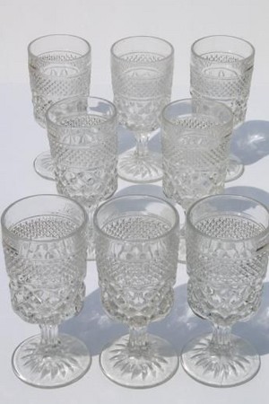  Vintage Crystal Water Glasses