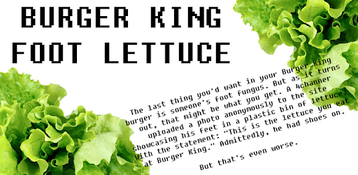 Burger King Foot Lettuce 8thegreat S World Photo 41617331 Fanpop