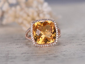  Citrine And Diamond Ring