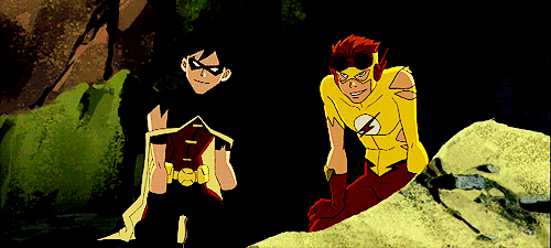 Robin-Kid-Flash-high-five-despite-their-injuries-young-justice-boys-belong-to-us-41603430-500-225.gif